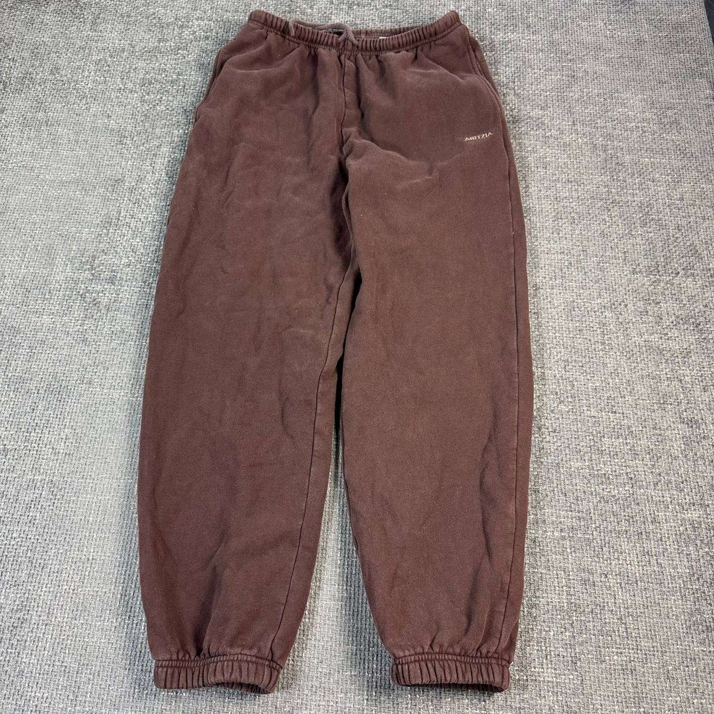 Aritzia Sweatfleece Joggers Womens Medium Brown High Rise Sweatpants